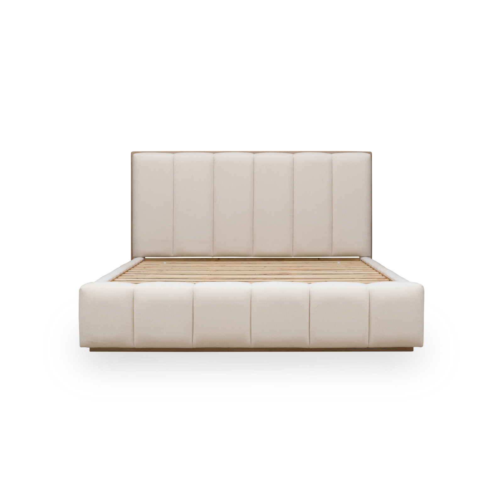 Cotton Upholstered Platform Bed, King