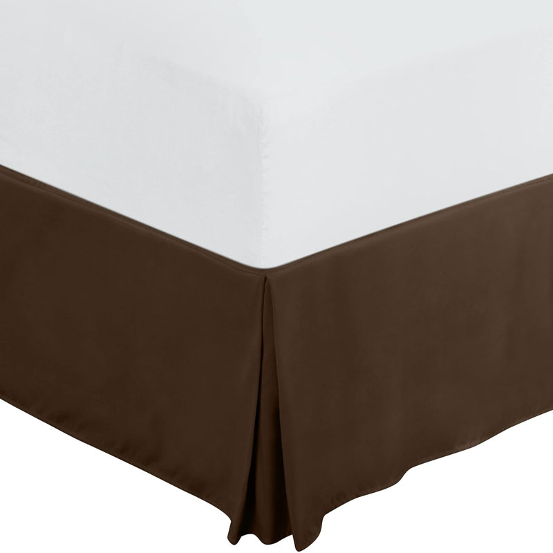 Pleated Bed Skirt, Brown, 200cm W x 152cm L