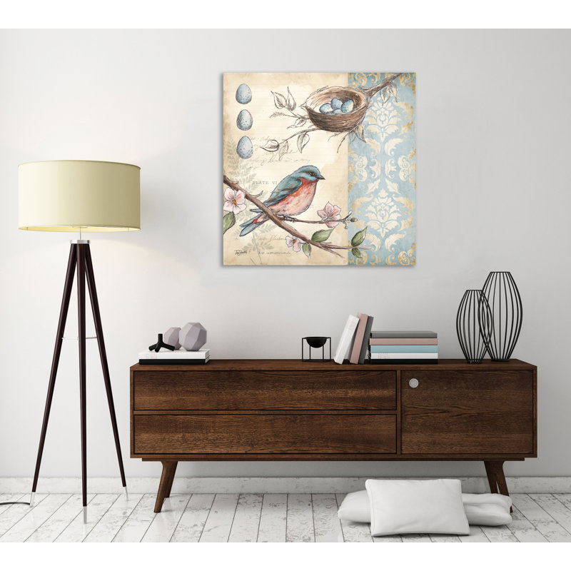 « blue oiseau sketch ii », reproduction d’impression sur toile tendue, H 48 po x l 48 po