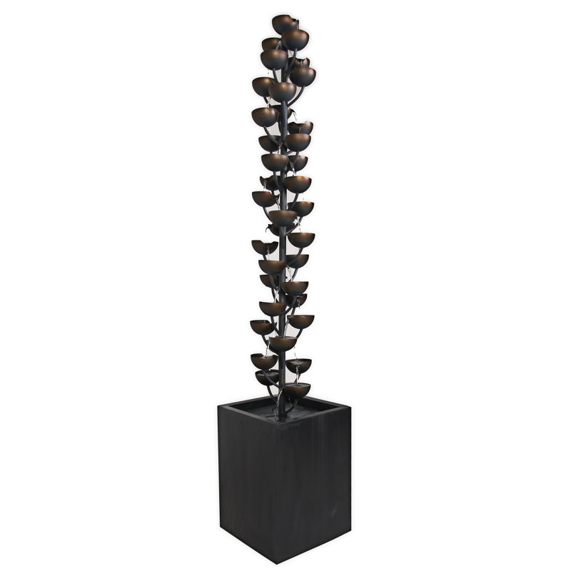 Metal Cascade Fountain, 74" H x 14" W x 14" D