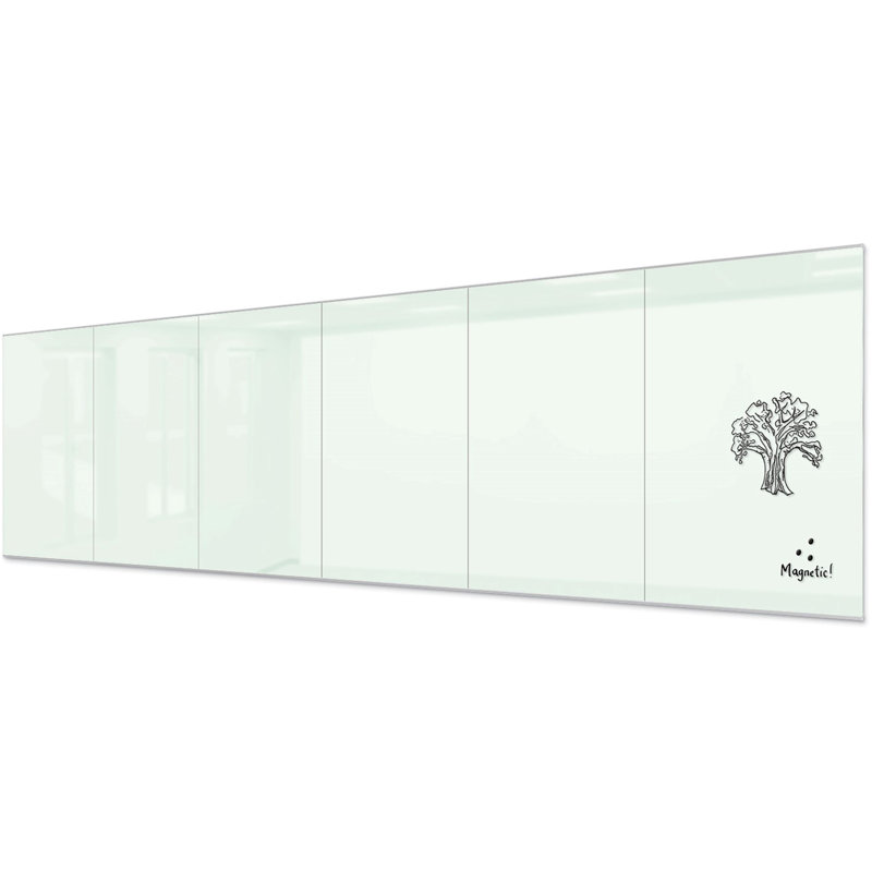Unity Wall Mounted Magnetic Glass Board, 72" x 288"