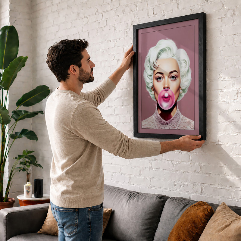 Platinum Glamour Retro - Framed Print, A1 - 84.1 x 59.4 cm, White
