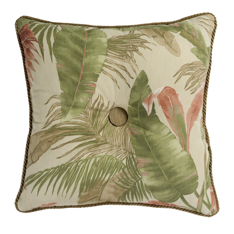 La Selva Natural Floral Triangle-Cut Square Pillow
