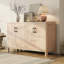 Armoire à 4 portes de style campagnard avec finition vieillie naturelle, offrant beaucoup de rangement pour les entrées et les petits espaces