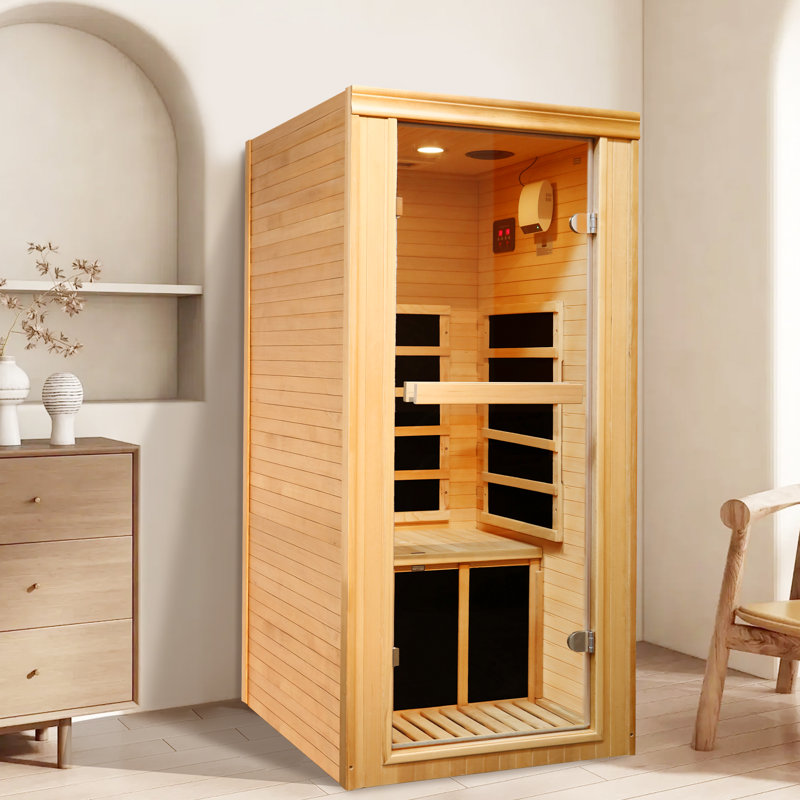 OUTEXER 1 - Person Bluetooth Compatible FAR Infrared Sauna in Hemlock