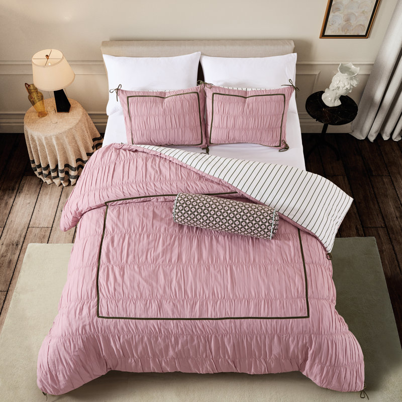 Ruched Hotel Comforter Set, Queen Comforter