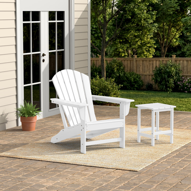 Chaise Adirondack en plastique Geoff, Blanc