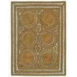 Mehndi Hand Braided Geometric Area Rug in Gold