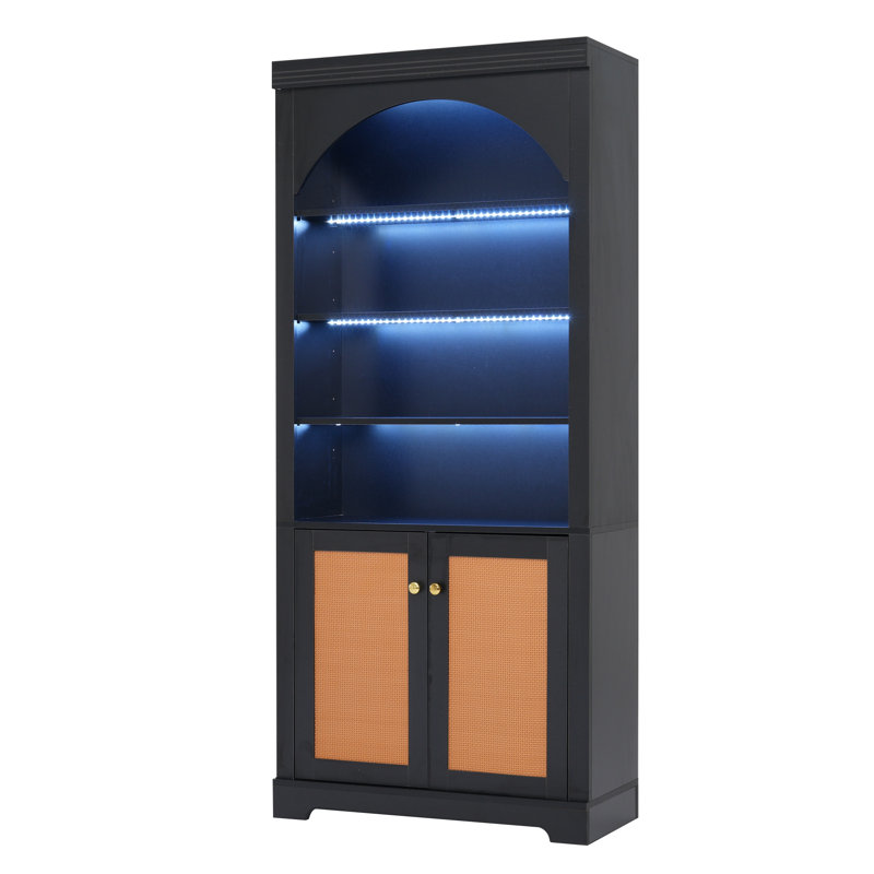 Tall Bookshelf with 4-layer LED Lightings
