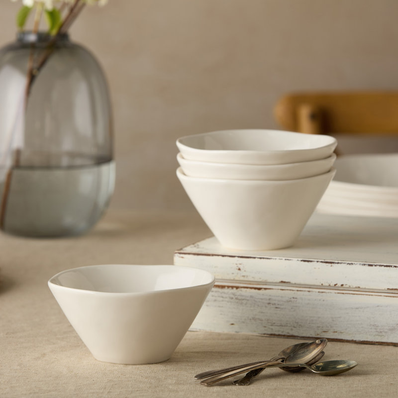 Ensemble de 4 bols à crème glacée Linen Stoneware