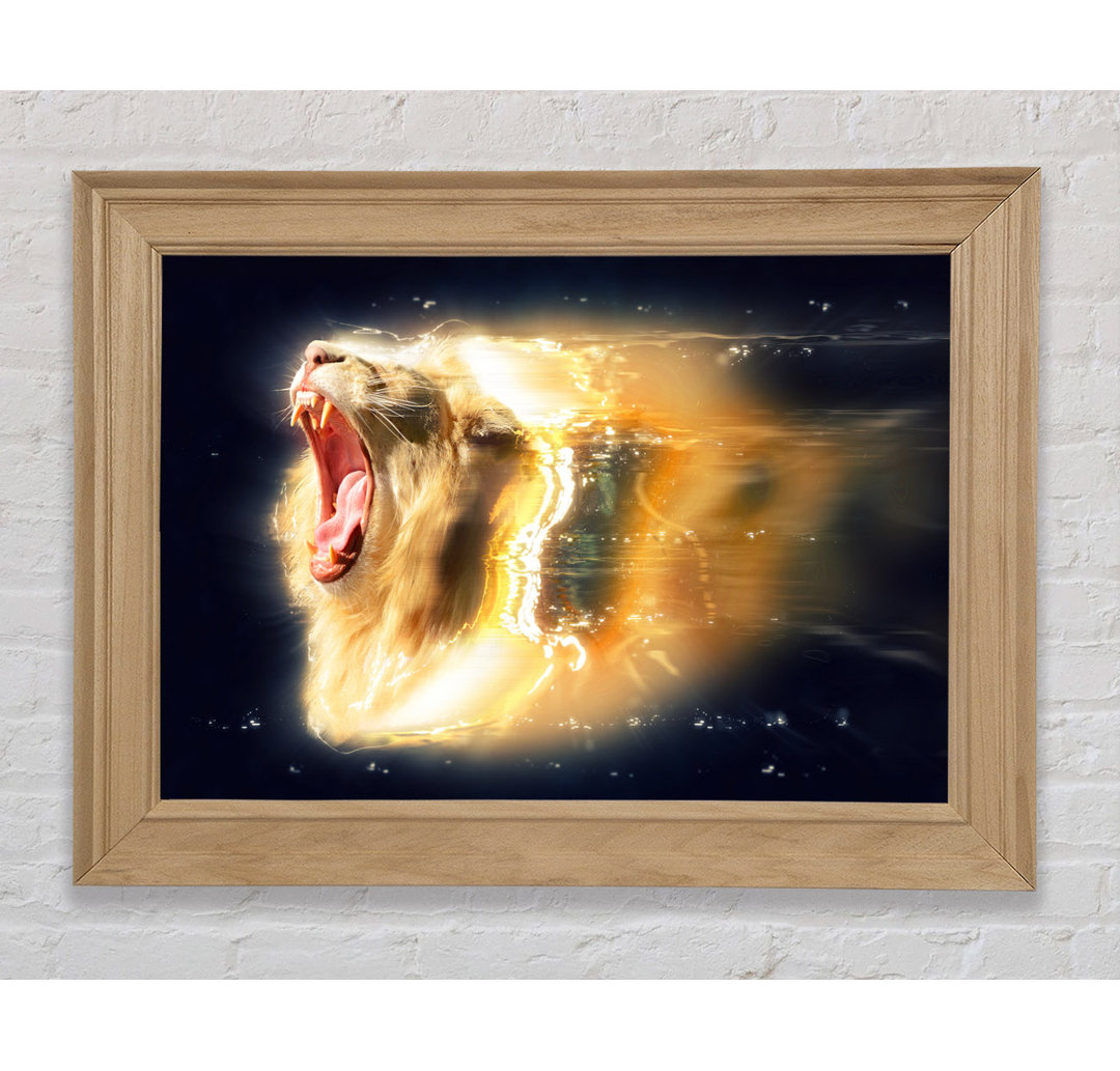 Lion Roaring Light - Einzelner Bilderrahmen Kunstdrucke