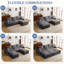 Canapé modulaire 110 places à assise profonde en velours côtelé 110 po pour salon-194274723