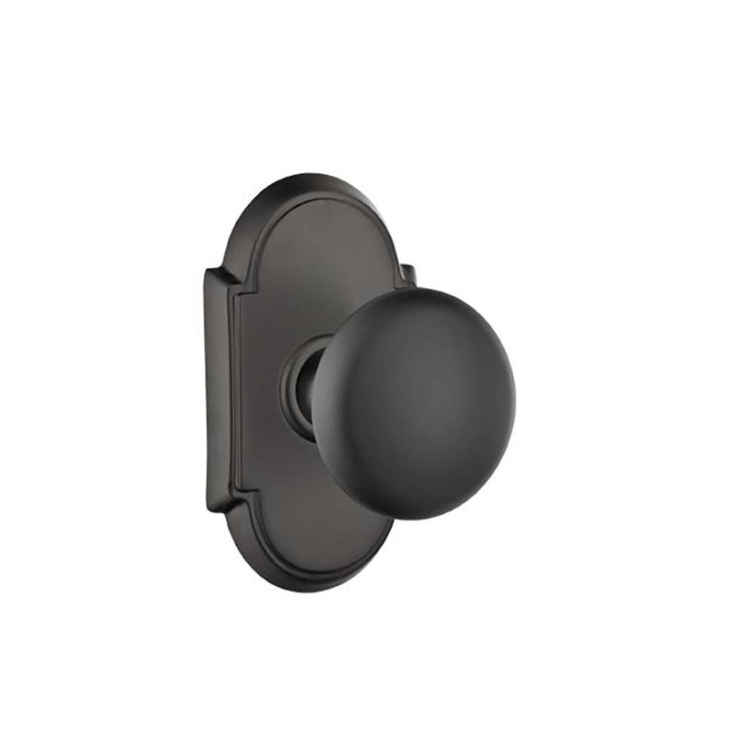 Passage Providence Knob with # 8 Rose, Flat Black