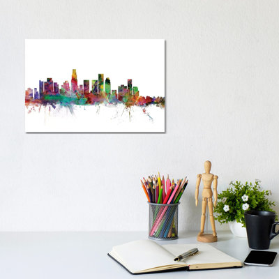 Los Angeles, California Skyline by Michael Tompsett - 1 Piece Wrapped Canvas Wall Art