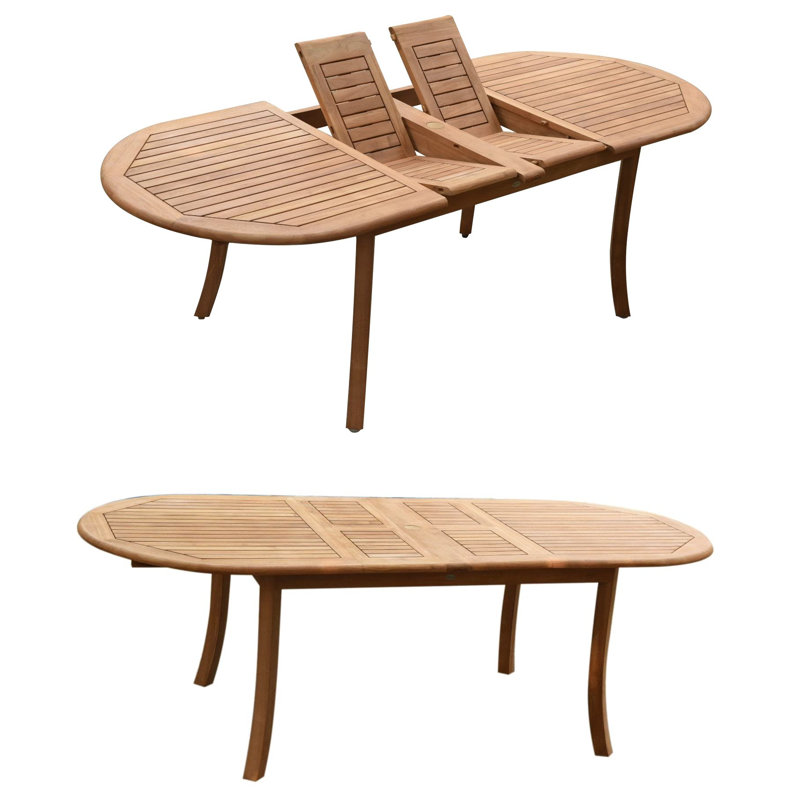 Tre 10 - Person Teak Wood Patio Dining Set with Oval Table, 30.5" H x 117" L x 42.5" W, 10