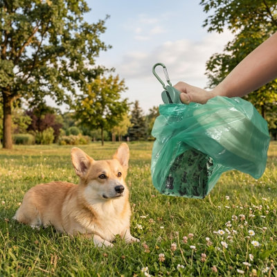 Portable Handheld Pooper Scooper for Walking Large & Small Dogs, Travel-Friendly Pup Poop Scoop with Container & 30 Pet Waste Bags