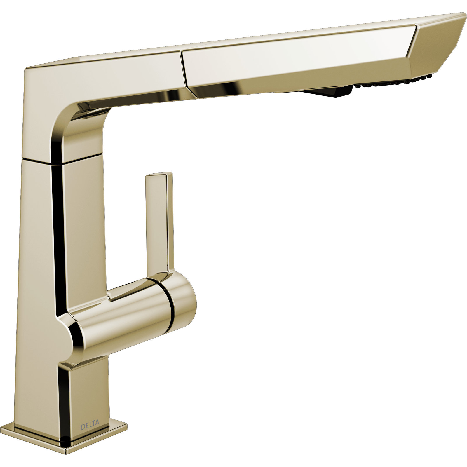 Pivotal Pull Out Single Handle Kitchen Faucet With Accessories, Polished Nickel