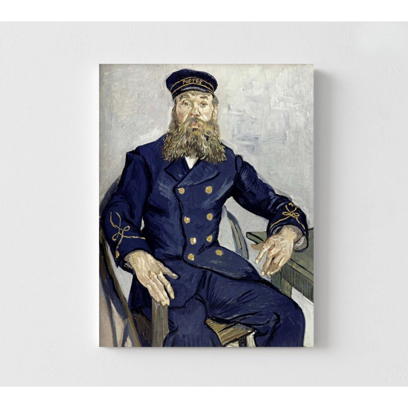 Portrait de Joseph Roulin par Vincent Van Gogh, reproduction d'art, impression de Portrait de style Van Gogh, impression uniforme bleu marine, impression uniforme bleu foncé