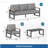 All-Weather 4-Piece  Aluminum Patio Furniture Set, 5-Seat Conversation Sofa With 10 Inches Extra Thick Back Cushions And Glass Table-525139902
