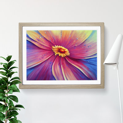 Dripping Daisy Flower Abstract - Single Picture Frame Painting