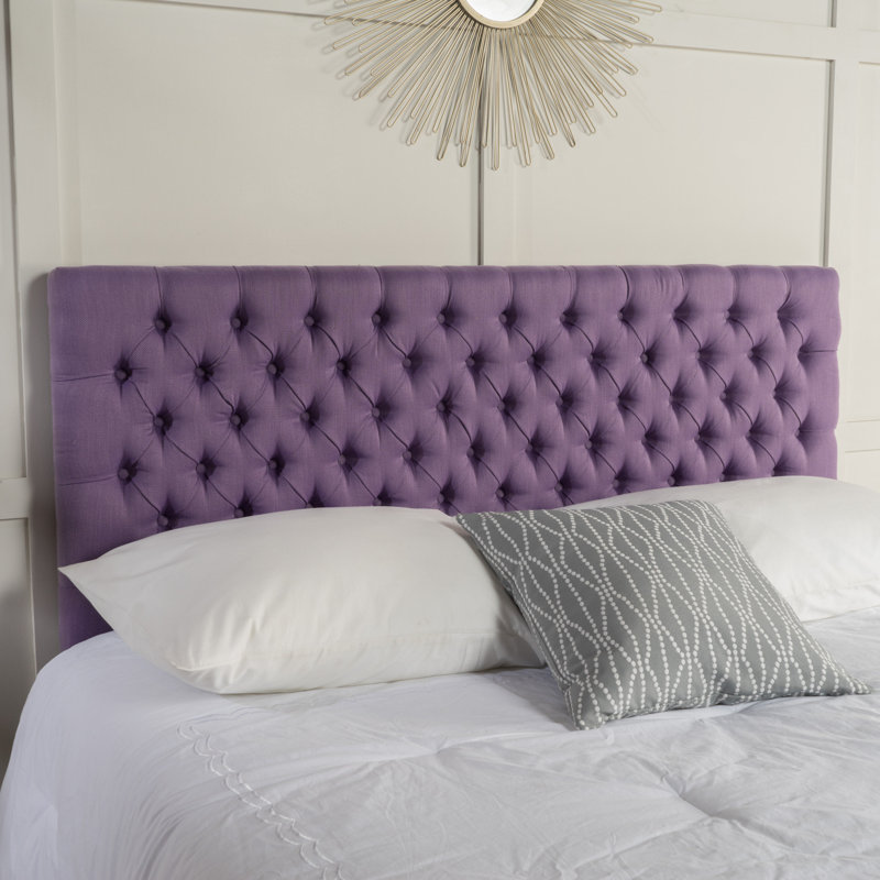 Tufted Upholstered Queen Size Bed Headboard In Modern Button Design, Adjustable Solid Wood Head Board, Solid Wood Head Board With Durable Metal Legs In Bedroom