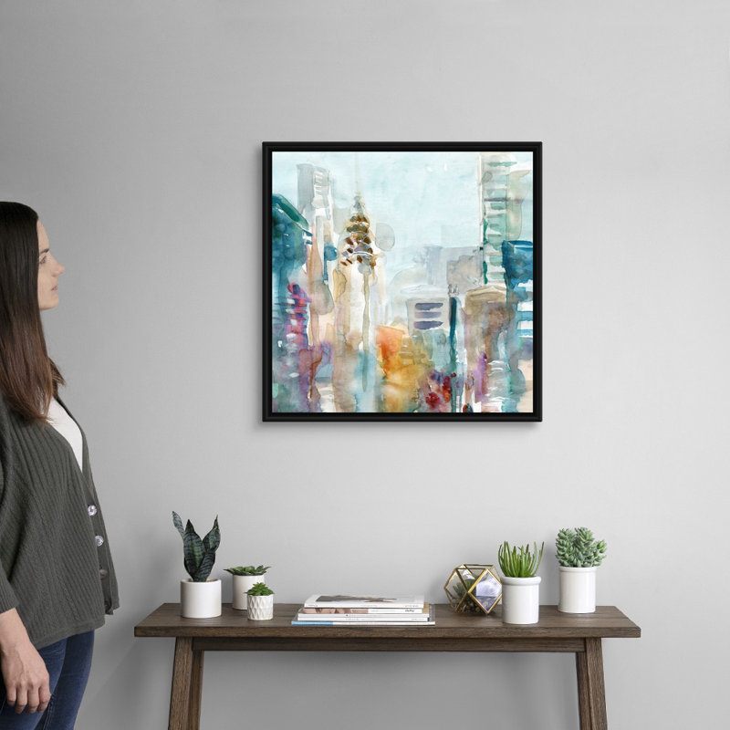 Spectrum NYC - Peinture sur toile, Cadre flottant noir, H 25,7 po x l 25,7 po x P 1,75 po