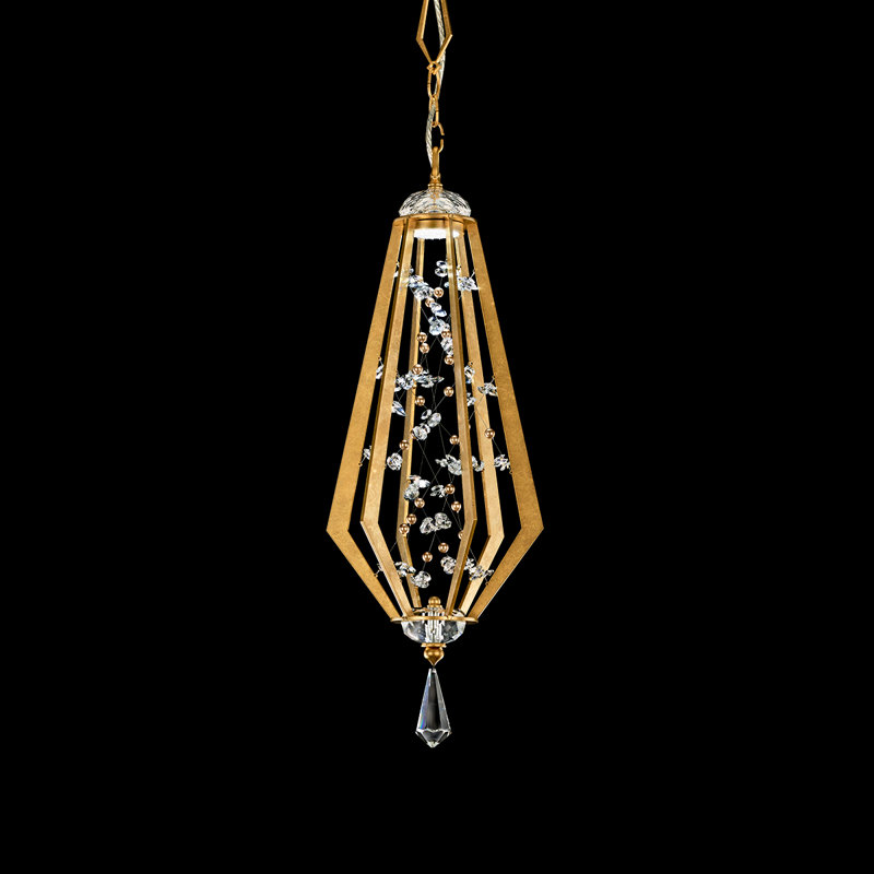 Eternity 1 - Light LED Pendant, 26.5" H x 9.88" W x 8.6" D, Heirloom Gold/Gold Pearl