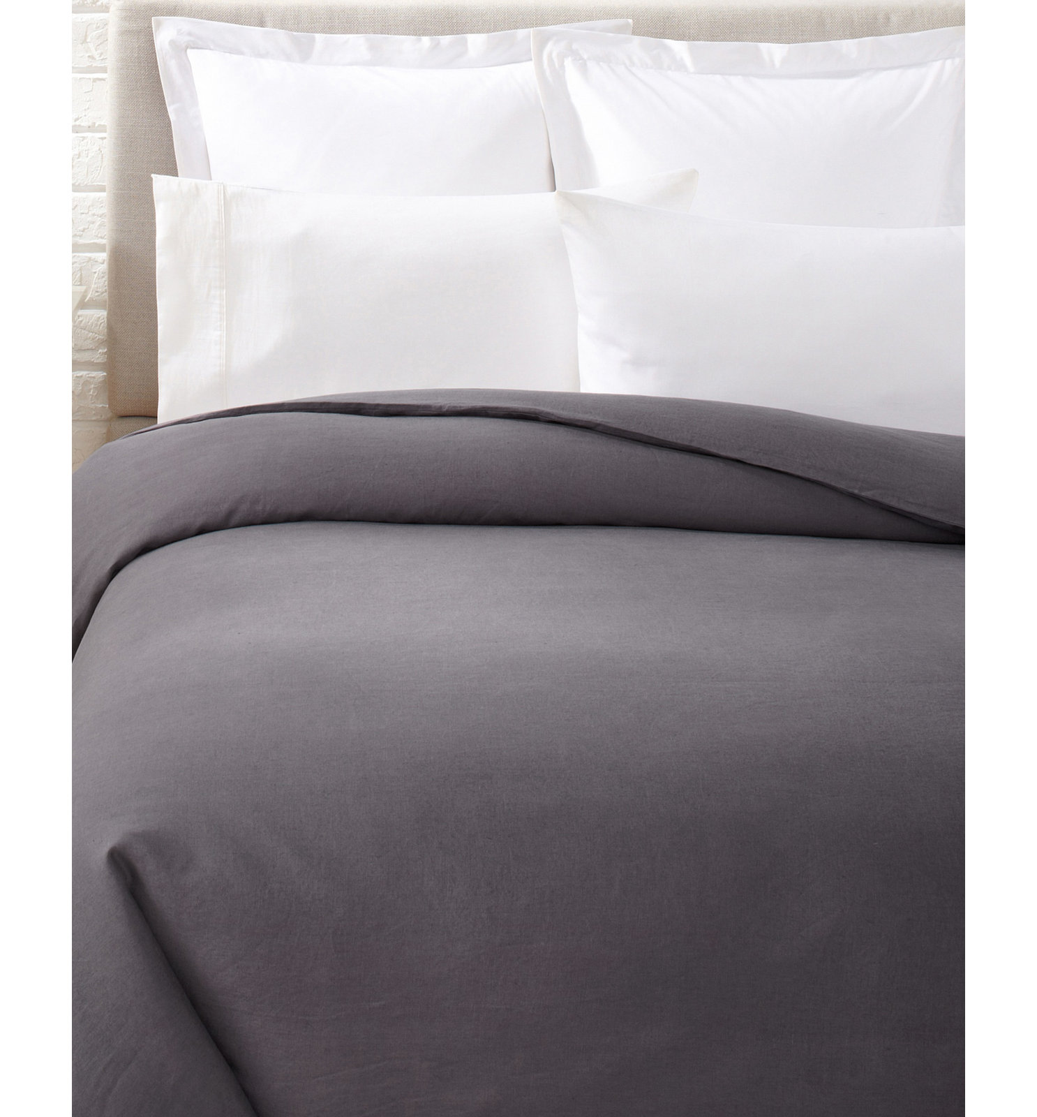 Driscoll Linen Duvet Cover Set, King Duvet Cover, Dark Gray