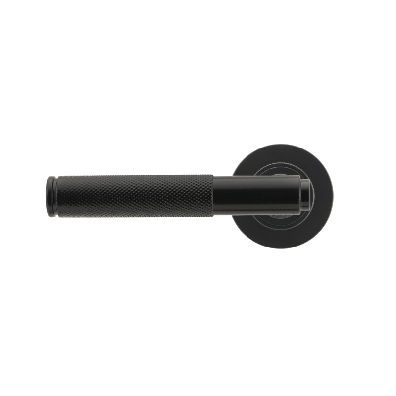 Brompton Lever on Rose Set (Plain), Black