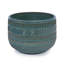 3 pots de fleurs en céramique, pot de fleurs moderne pour patio, jardin ou rebords de fenêtre - bleu marine antique