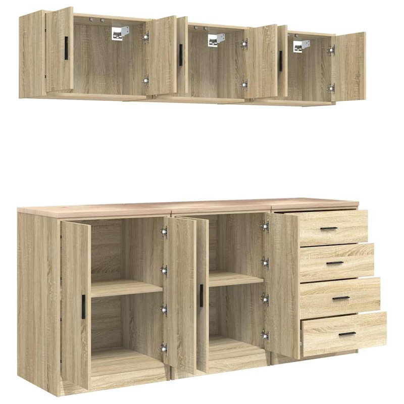 6 Piece Garage Cabinet Accessory, Sonoma Oak