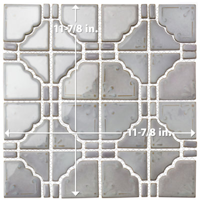 Hudson Moonbeam 11-7/8 In. X 11-7/8 In. Porcelain Mosaic Tile