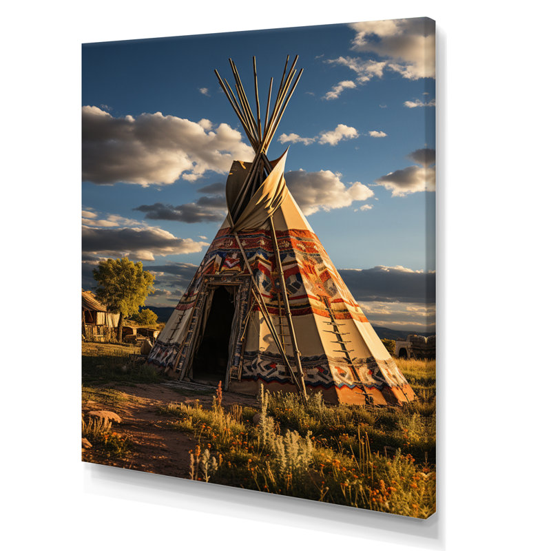 «Native Tipi Serenitys Refuge», reproduction sur toile, H 20 po x l 12 po x P 1 po, Toile tendue