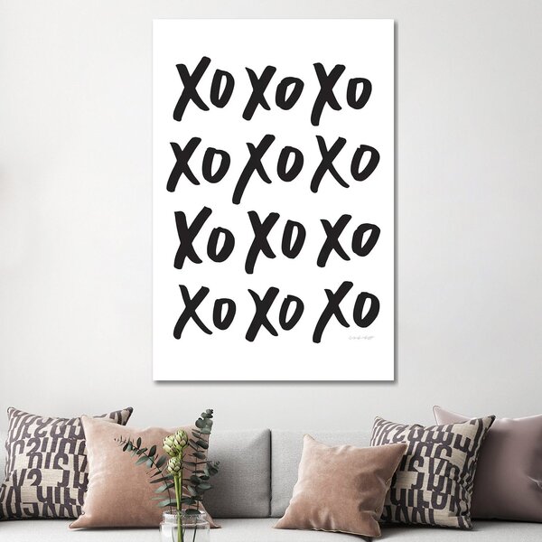 XOXO Brush Script  Textured Cotton Canvas Art Print in 4 Sizes