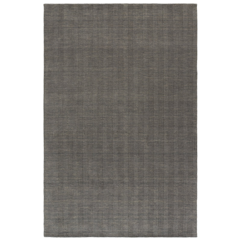 Laine tissée à la main Mirage Tapis d'intérieur en coton rayé, Rectangulaire 8 pi x 10 pi
