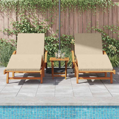 67cm Long Acacia Double Chaise