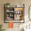 Industrial 4-tier Floating Shelf With Led Lighting, Adjustable Wall Shelves-1568582060