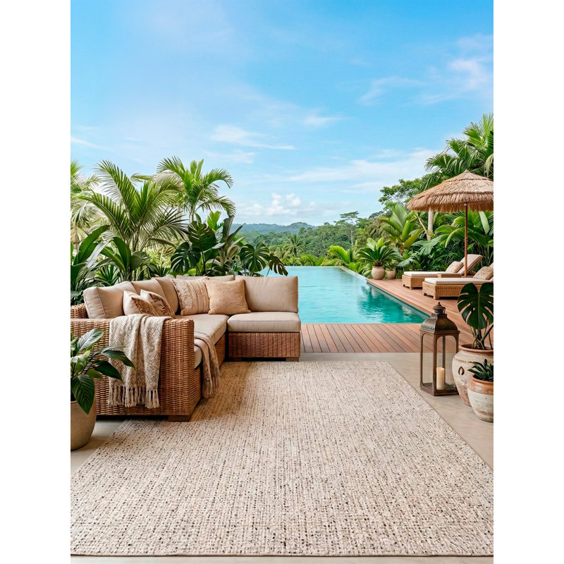 Dahab Rectangle Area Rug in Cement, Rectangle 5' x 8'