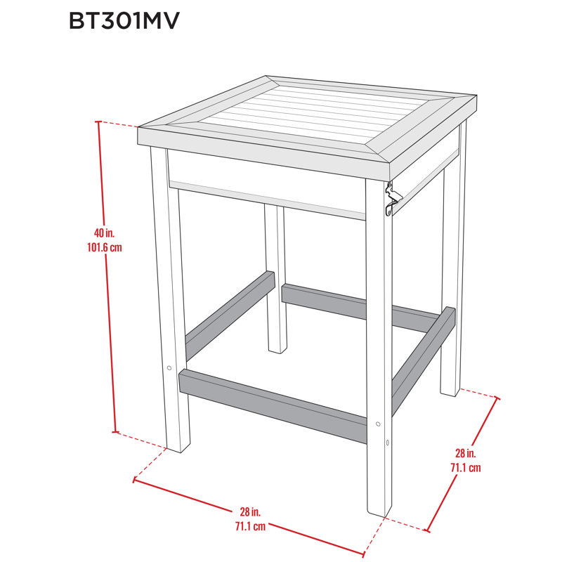 Colorful Poplar Wood Outdoor Bistro Table with Beverage Tub