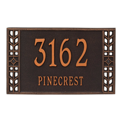Boston Personalized Standard 2-Line Wall Address Plaque