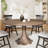 Solid Wood Round Floral Shape Kitchen Davasher With 4/6 Solid Wood Black Dining Chairs