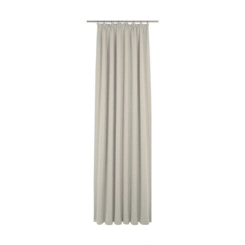 Salley Pinch Pleat semi transparent Single Curtain, 145cm Width x 255cm Drop, Cream