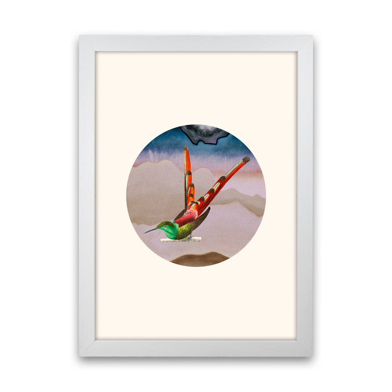Bird Collage I - Print, 46cm H x 34cm W x 3cm D, White Framed