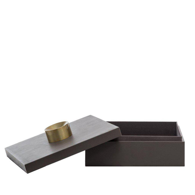 Boîte à bijoux en cuir - solution de rangement élégante, Grand, Gris