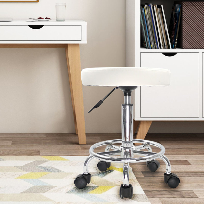Tabouret de laboratoire à hauteur réglable, Blanc
