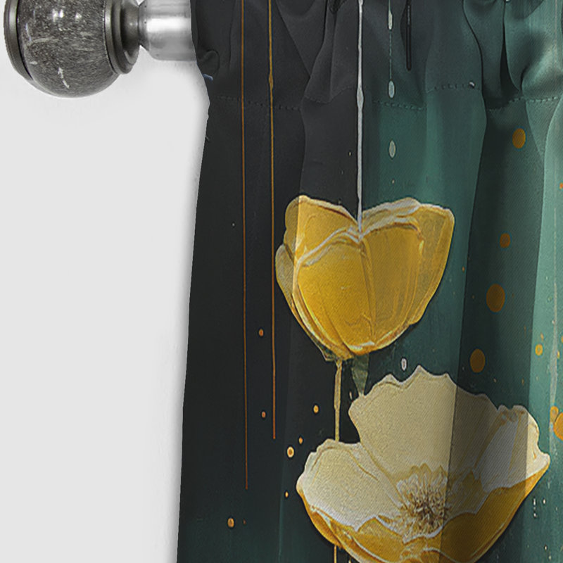 Michelle - Rideau occultant floral Buttercups - 1 panneau, L 52 po x L 108 po