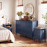 Ensemble de meubles de chambre à coucher 3 pièces avec commode 7 tiroirs et 2 tables de chevet 3 tiroirs, noir