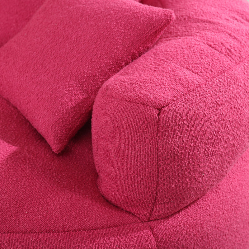 Méridienne rembourrée Roosendaal, Bouclé rose