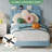 Twin Velvet Upholstered Kids Bed with Drawer, Low Profile, Wood Slats, Blue-1553392262-1553392256