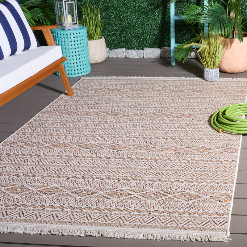 Warvin Wicker Performance Southwestern Rug, Rectangle 5'3" x 7'6"